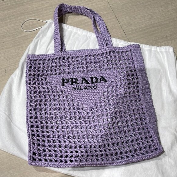 Prada Handbags - Prada Crochet tote bag Purple